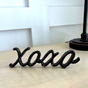 Xoxo bronze tone metal plaque